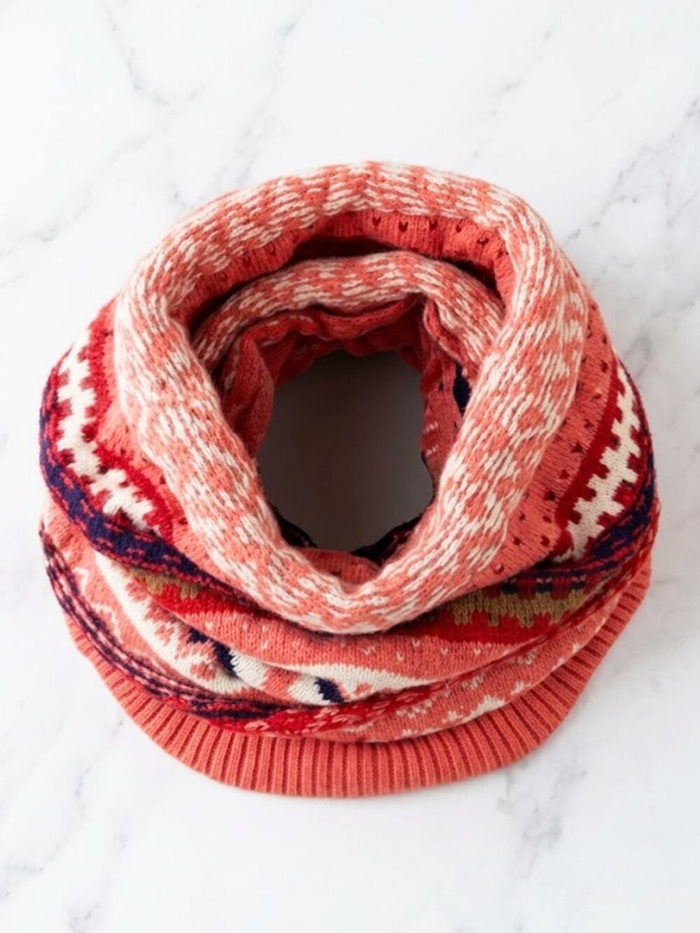 Ladies Pink Tribal Print Winter Scarf
